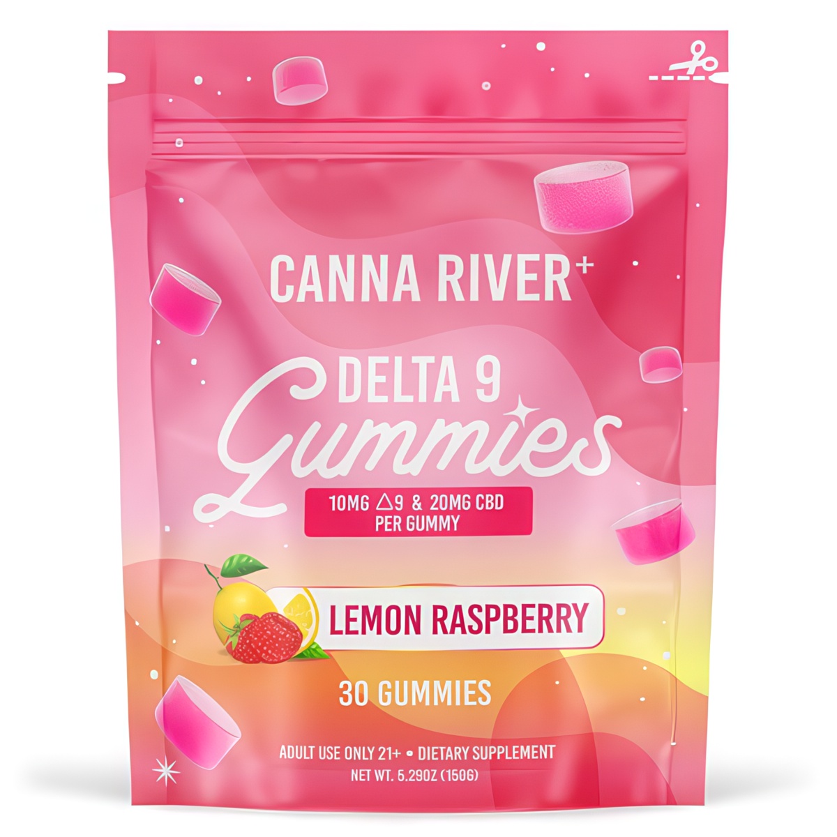 Canna River Delta 9 Gummies 900mg - Lemon Raspberry