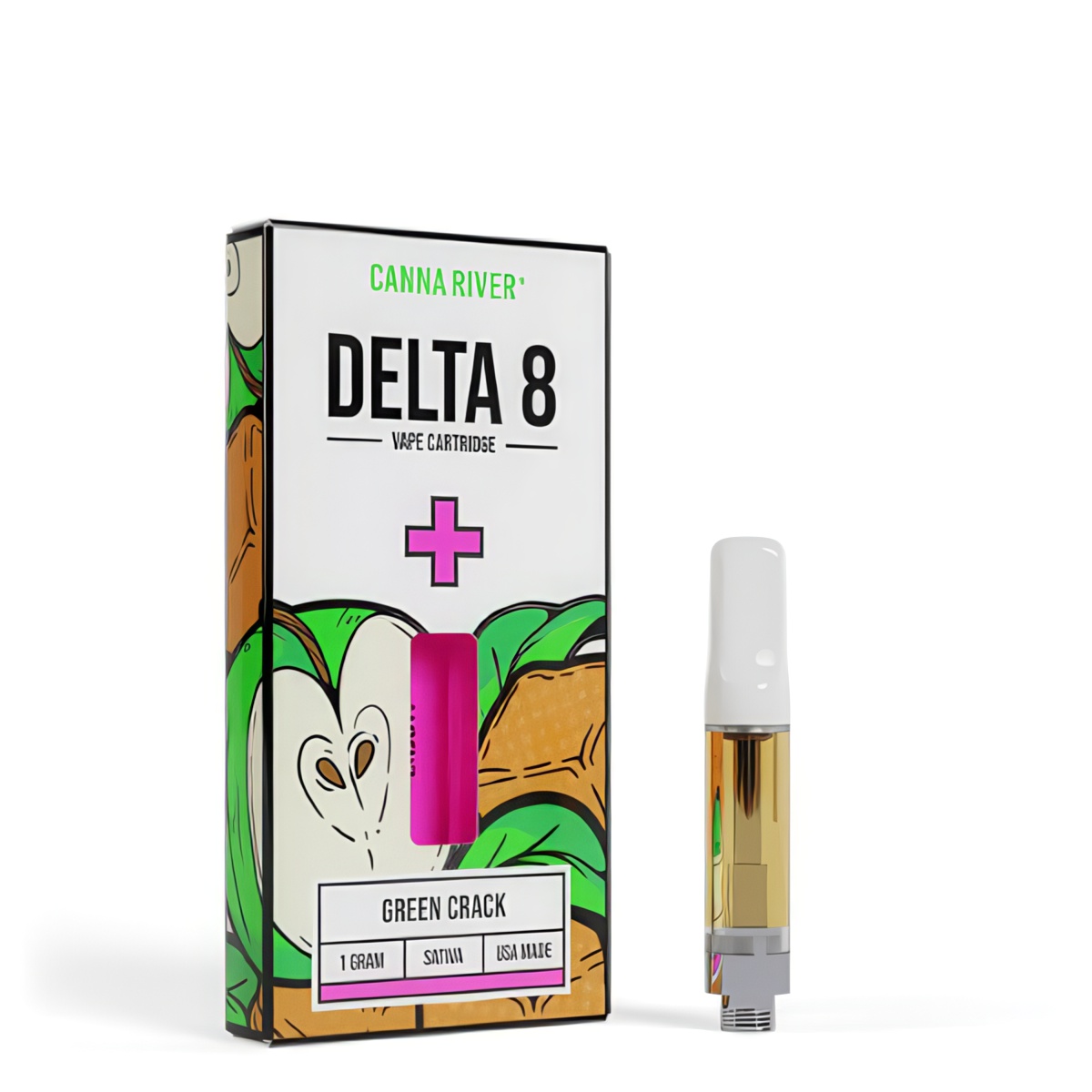Canna River Delta 8 Vape Cartridge 1G - Green Crack (Sativa)