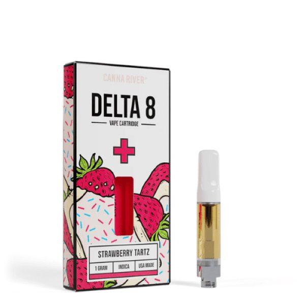 Canna River Delta 8 Vape Cartridge 1G - Strawberry Tartz (Indica)