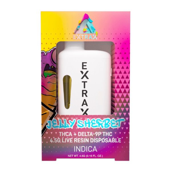 Delta Extrax Adios Preheat Disposable Vape pens 4.5G - Jelly Sherbet (Indica)