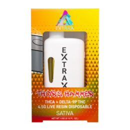 Delta Extrax Adios Preheat Disposable Vape pens 4.5G - Thor's Hammer (Sativa)