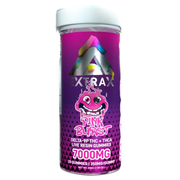 Delta Extrax Adios Gummies 7000mg - Pink Burst Flavor