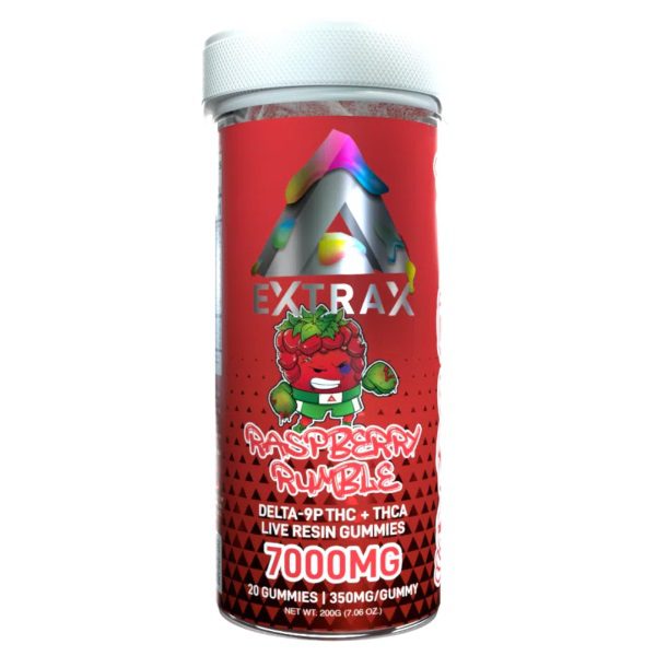 Delta Extrax Adios Gummies 7000mg - Raspberry Rumble Flavor