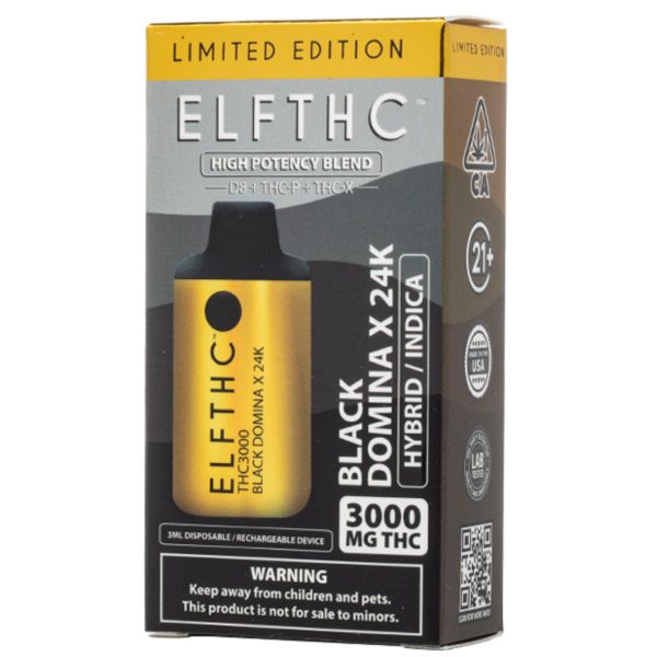 ELF THC High Potency Blend Disposable 3G - Black Domina X 24K (Hybrid/Indica)