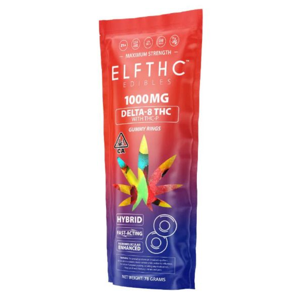 ELF THC D8 THC-P Gummies 1000mg - Gummy Rings