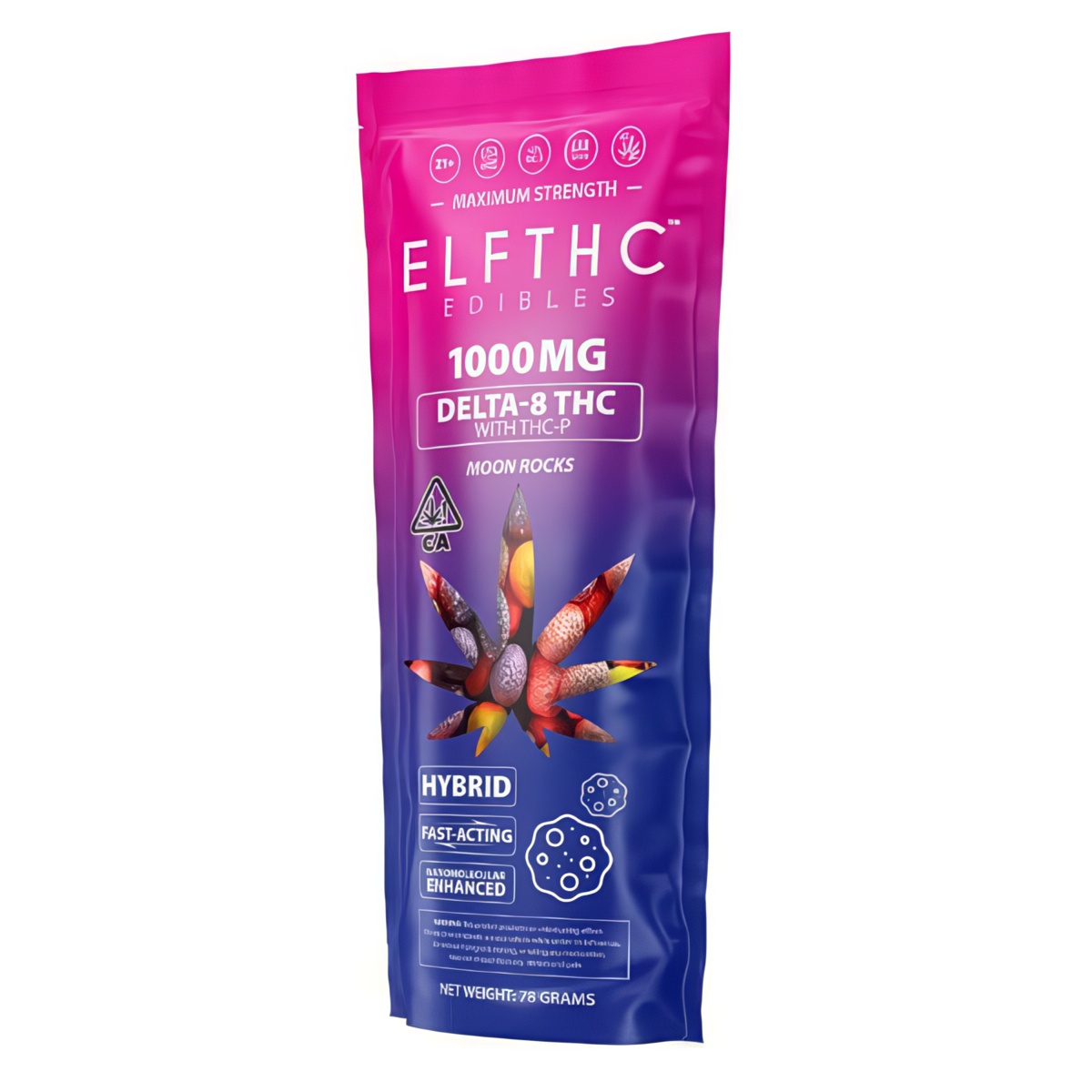 ELF THC D8 THC-P Gummies 1000mg - Moon Rocks