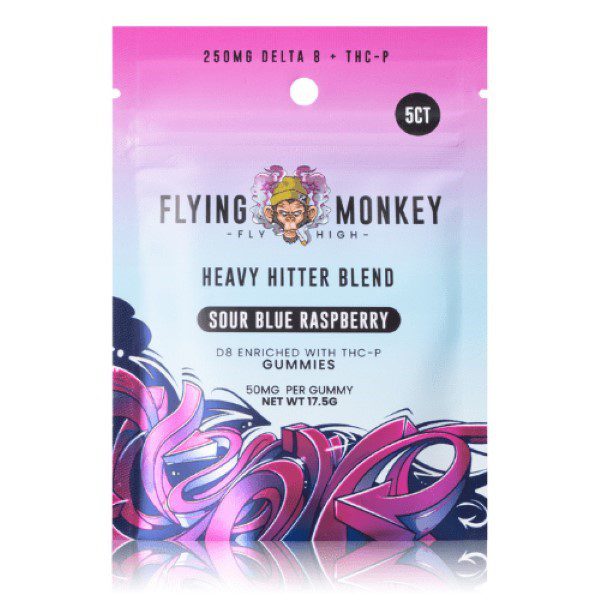 Flying Monkey Heavy Hitter Gummies 250mg - Sour Blue Raspberry