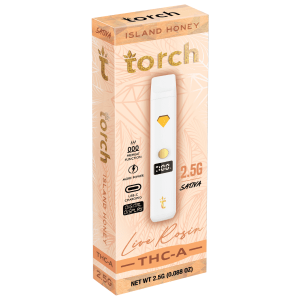Torch Live Rosin THC-A Disposable 2.5G - Island Honey (Sativa)