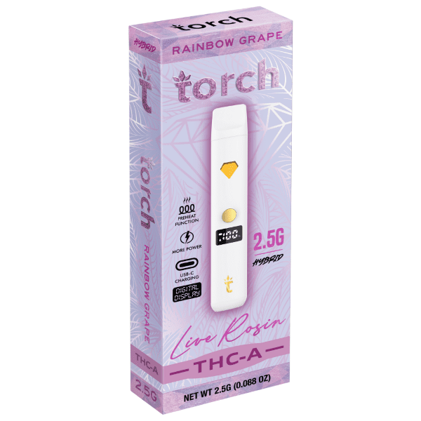 Torch Live Rosin THC-A Disposable 2.5G - Rainbow Grape (Hybrid)