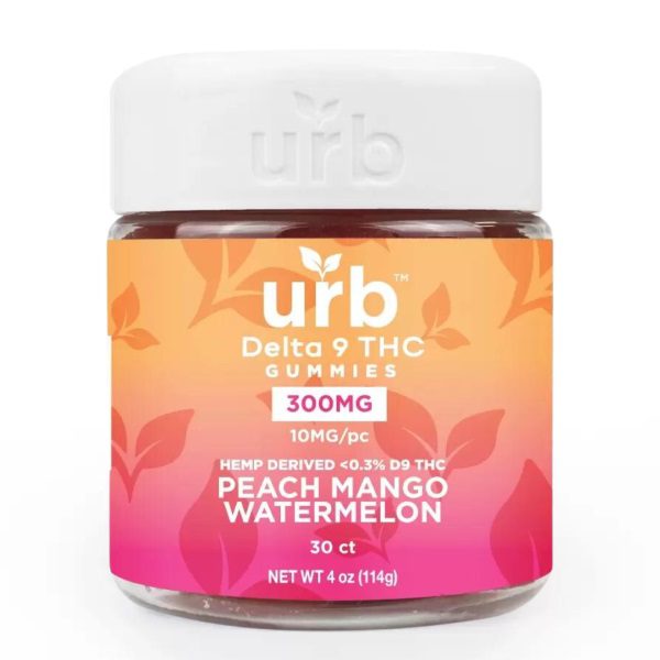 URB Delta 9 Gummies 300mg - Peach Mango Watermelon Flavor
