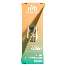 URB Liquid Badder Cartridge 2.2G infused with D8, THCA, THCB, & THCP - Blue Strawberry (Hybrid)