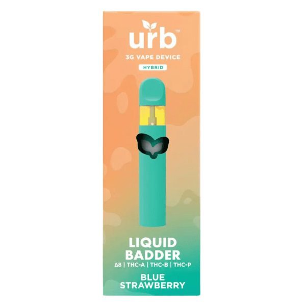 URB Liquid Badder Rechargeable Disposable Vape Pen 3G - Blue Strawberry (Hybrid)