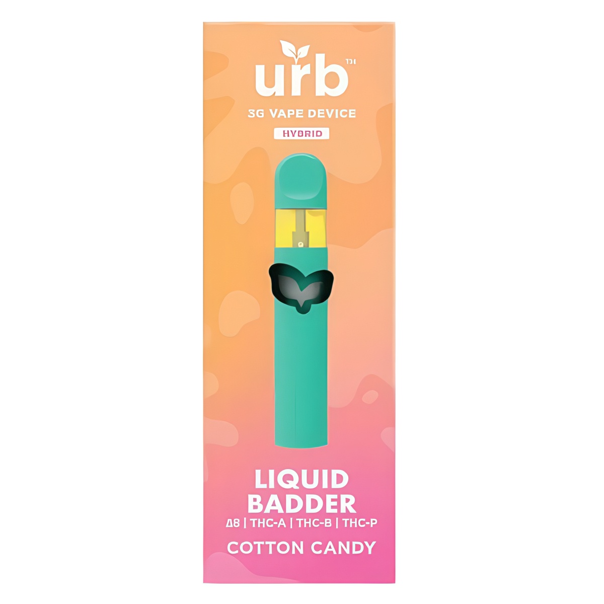 URB Liquid Badder Rechargeable Disposable Vape Pen 3G - Cotton Candy (Hybrid)