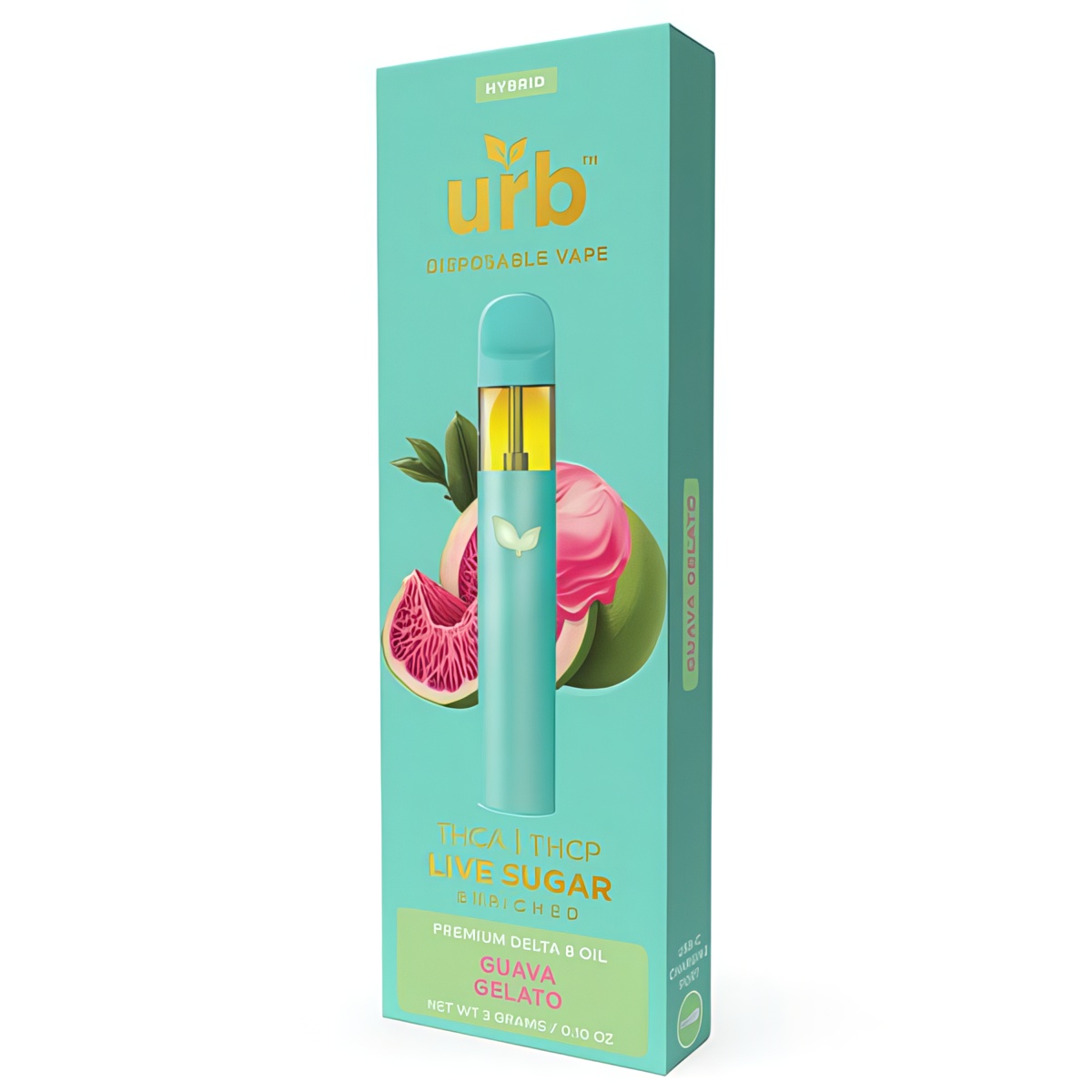 URB Live Sugar Rechargeable and Disposable Vape Pens 3G - Guava Gelato (Hybrid)