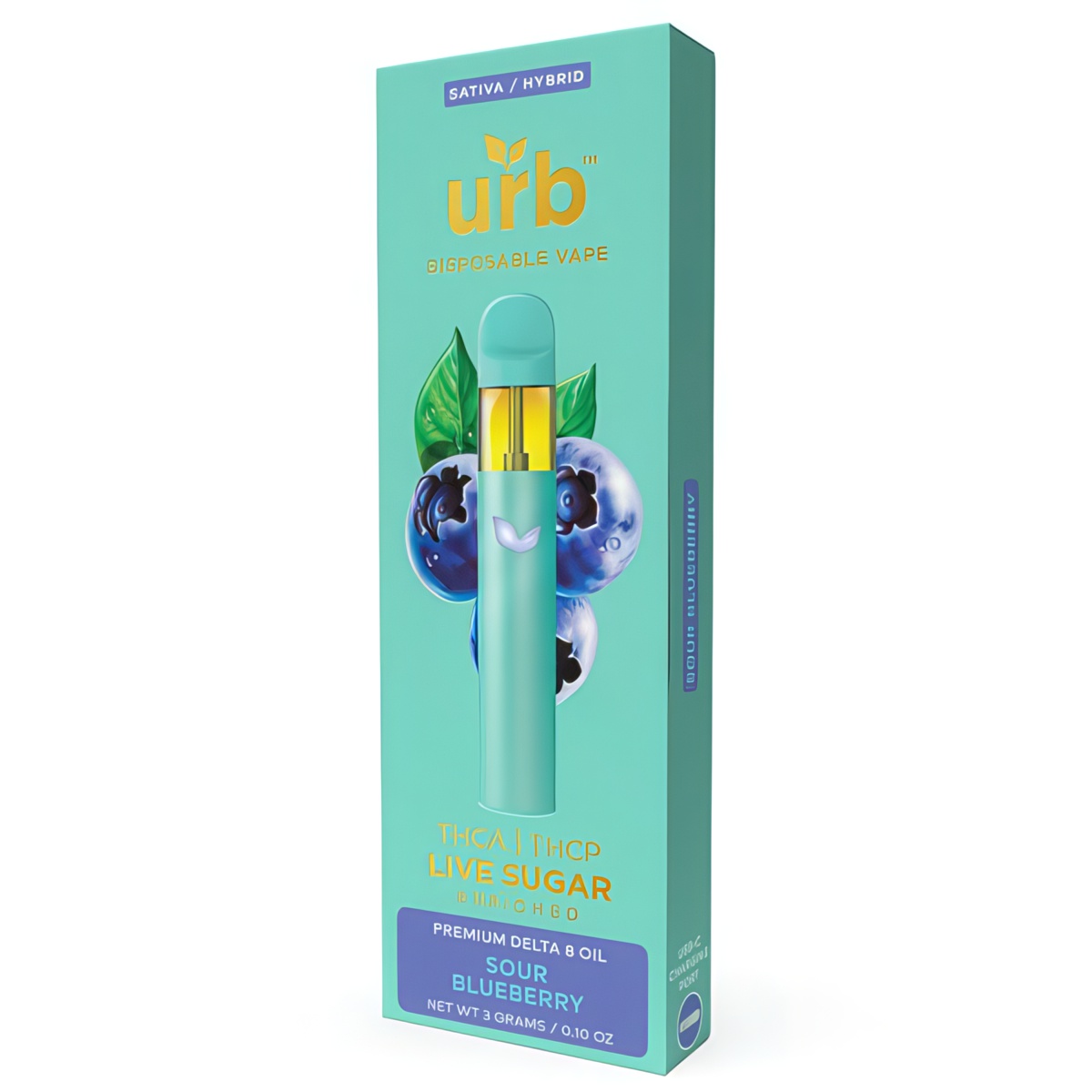 URB Live Sugar Rechargeable and Disposable Vape Pens 3G - Sour Blueberry (Sativa Hybrid)