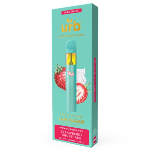 URB Live Sugar Rechargeable and Disposable Vape Pens 3G - Strawberry Shortcake (Indica)