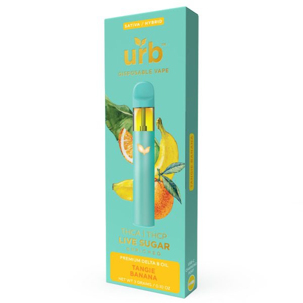 URB Live Sugar Rechargeable and Disposable Vape Pens 3G - Tangie Banana (Sativa Hybrid)