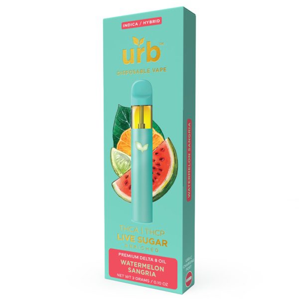 URB Live Sugar Rechargeable and Disposable Vape Pens 3G - Watermelon Sangria (Indica Hybrid)