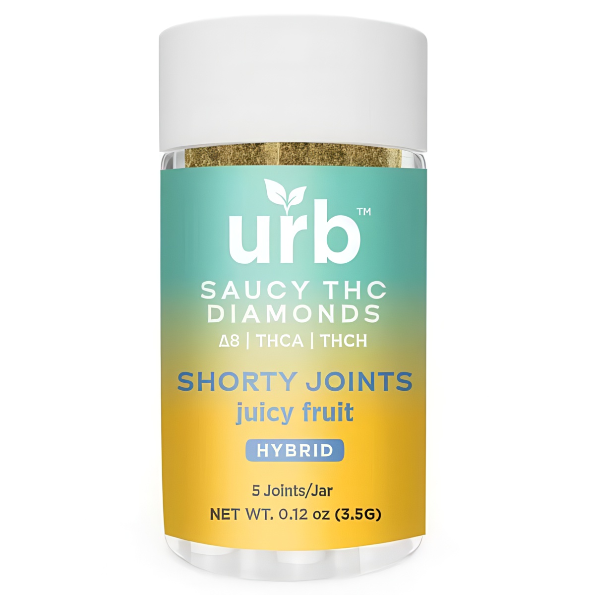 URB Saucy THC Diamonds Shorty Joints 3.5G | 5ct - Juicy Fruit (Hybrid)