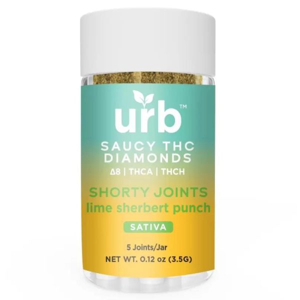 URB Saucy THC Diamonds Shorty Joints 3.5G | 5ct - Lime Sherbert Punch (Sativa)