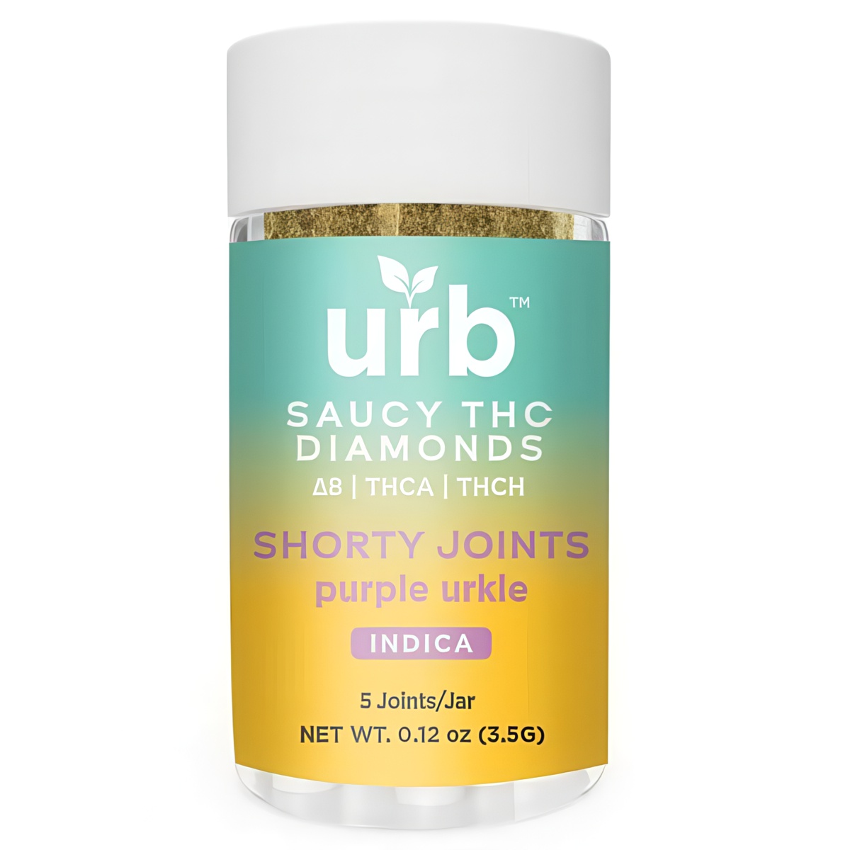 URB Saucy THC Diamonds Shorty Joints 3.5G | 5ct - Purple Urkle (Indica)