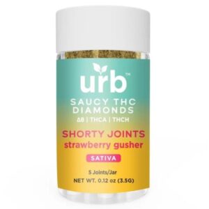 URB Saucy THC Diamonds Shorty Joints 3.5G | 5ct - Strawberry Gusher (Sativa)