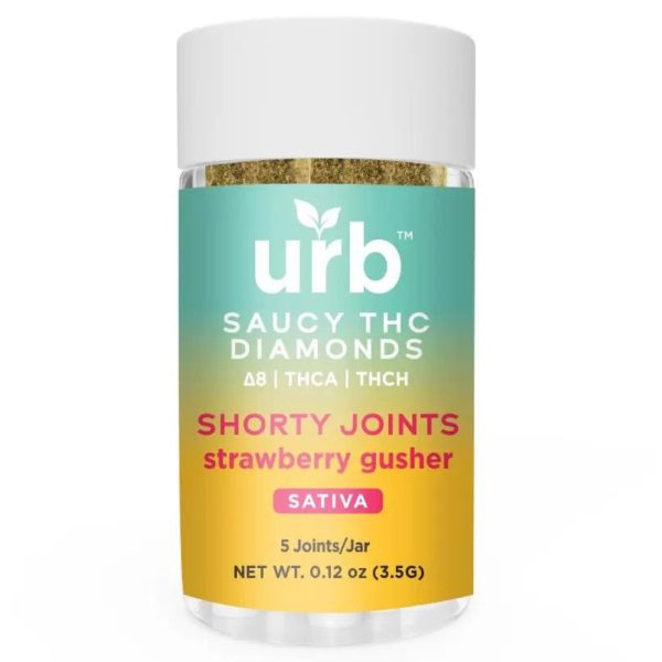 URB Saucy THC Diamonds Shorty Joints 3.5G | 5ct - Strawberry Gusher (Sativa)