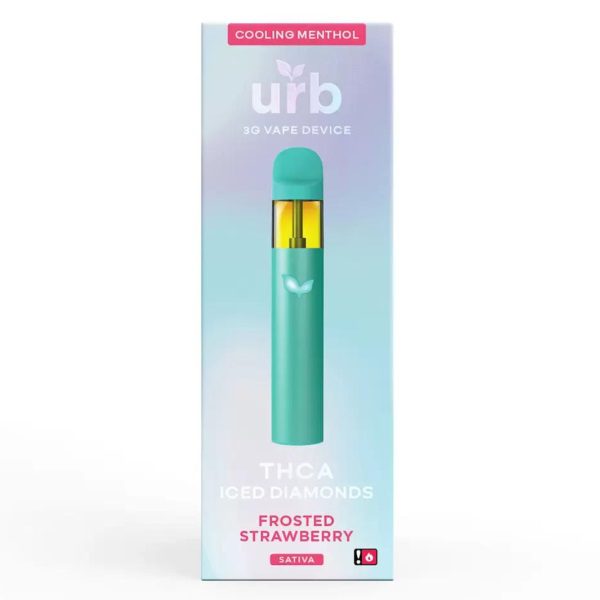 URB THC-A Iced Diamonds Disposable 3G - Frosted Strawberry (Sativa)