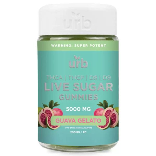 URB THC-A Live Sugar Gummies 5000mg - Guava Gelato