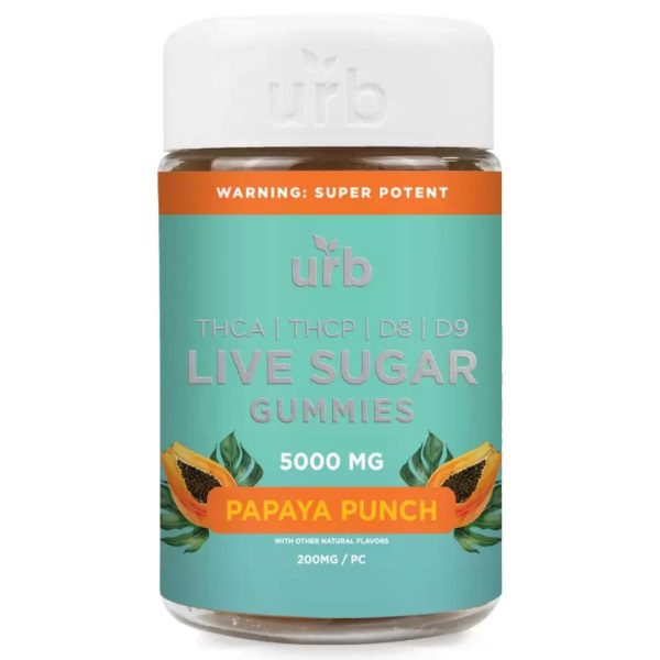 URB THC-A Live Sugar Gummies 5000mg - Papaya Punch