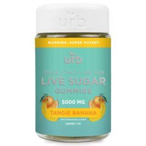 URB THC-A Live Sugar Gummies 5000mg - Tangie Banana