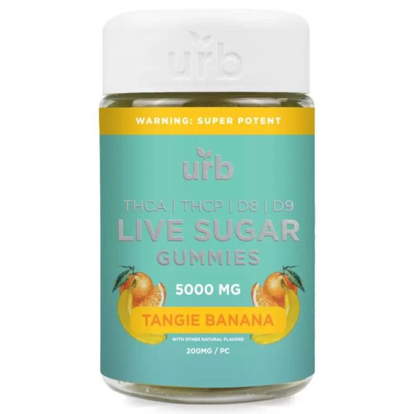 URB THC-A Live Sugar Gummies 5000mg - Tangie Banana