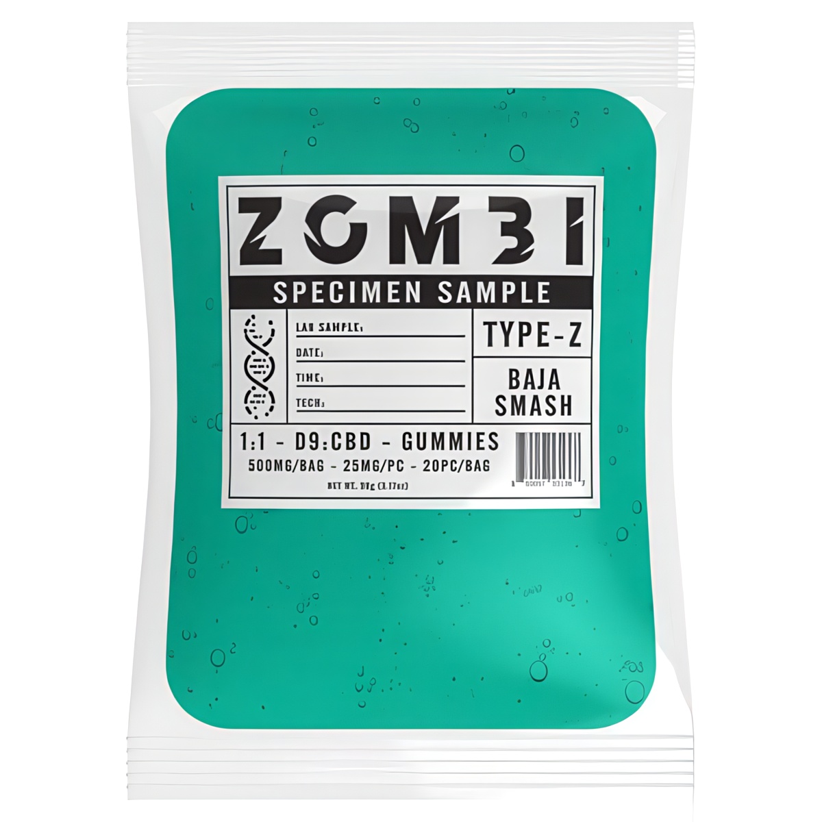 Zombi Delta 9 Gummies 500mg infused with D9, & CBD - Baja Smash flavor