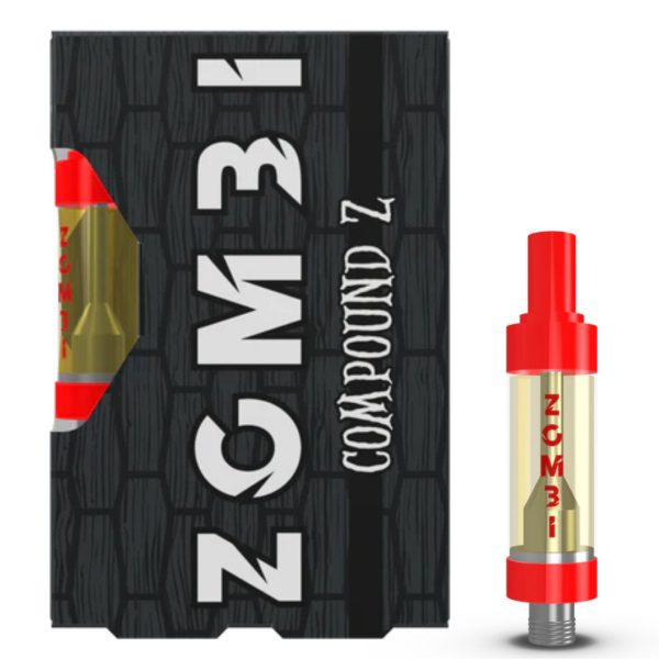 Zombi Live Badder 2G cartridge infused with live badder D8 - Compound Z (Hybrid) Strain