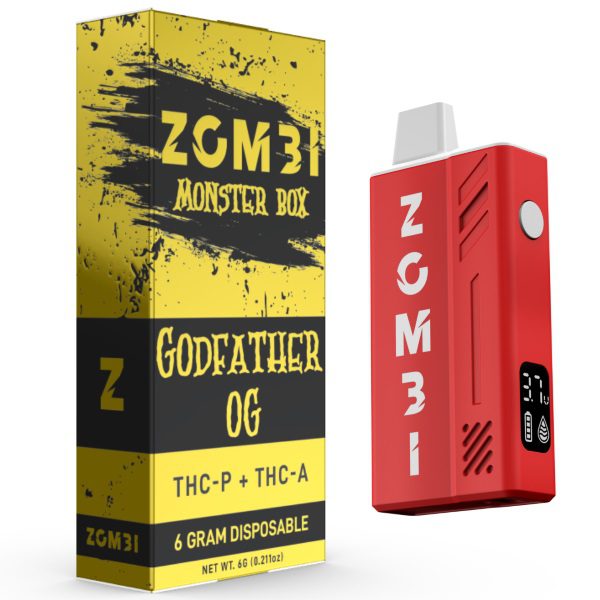 Zombi Monster Box Disposable Vape Pens 6G - Godfather OG (Indica) Strain