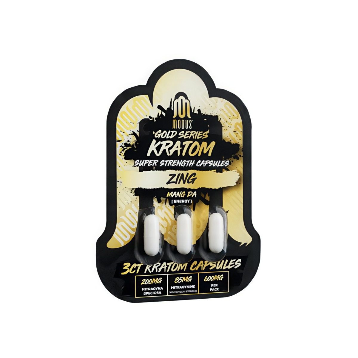 Modus Gold Series Kratom Super Strength Capsules 3c | Zing/ Maeng Da