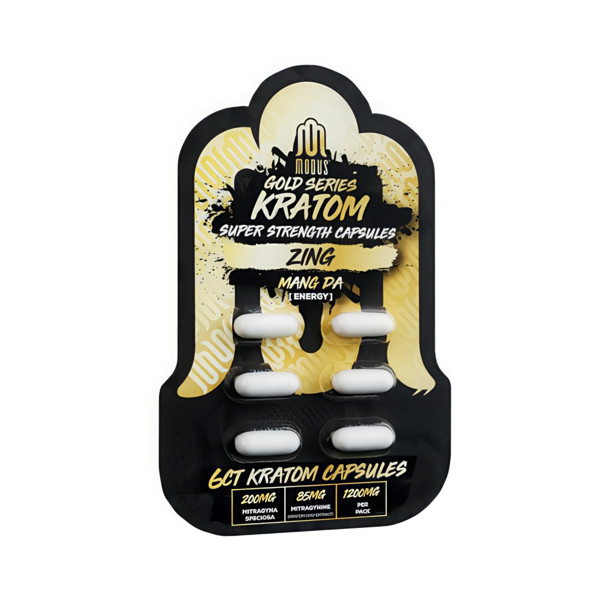Modus Gold Series Kratom Super Strength Capsules 6ct - Zing/ Maeng Da