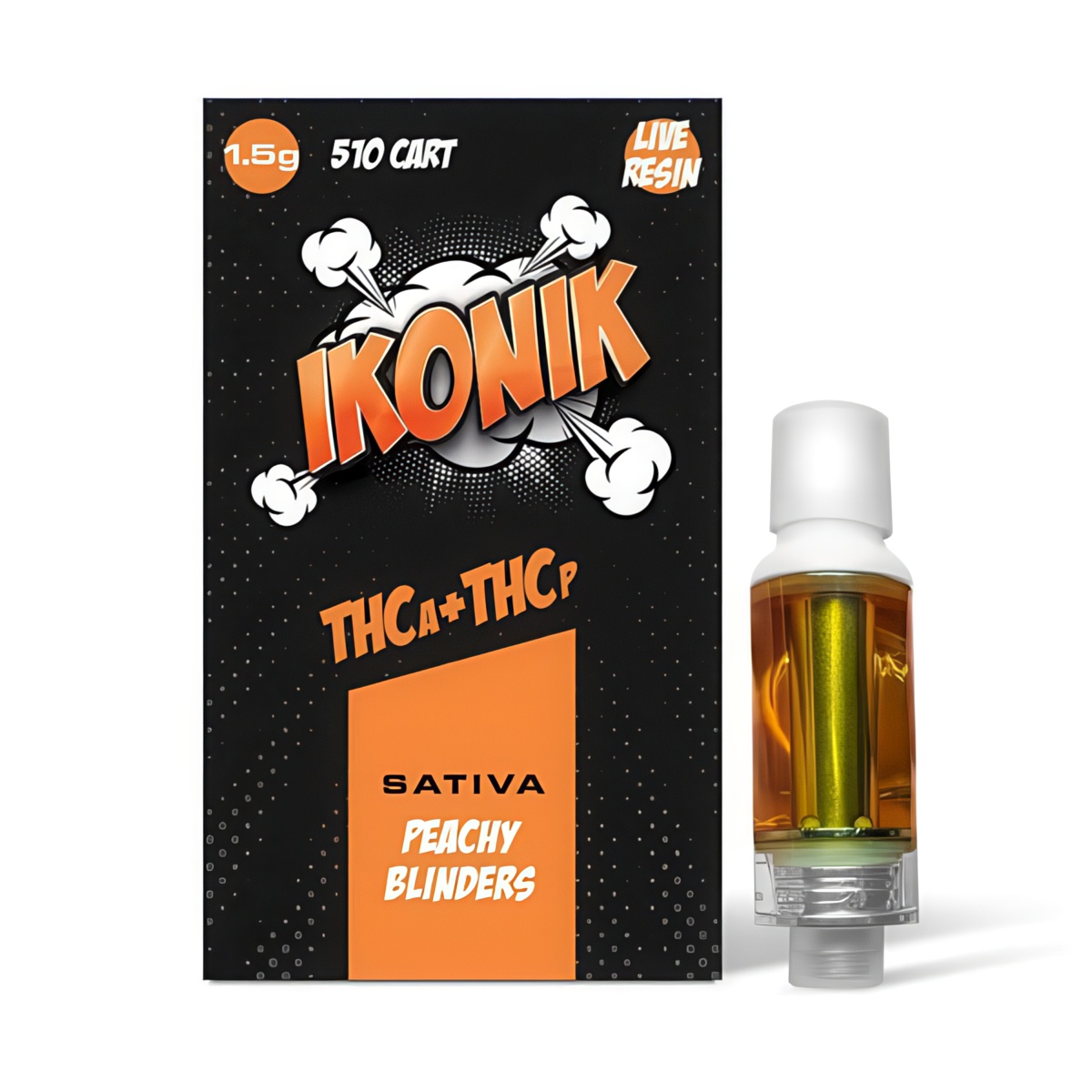 IKONIK 1.5G THCp + THCa 510 Vape Cart - Peachy Binders