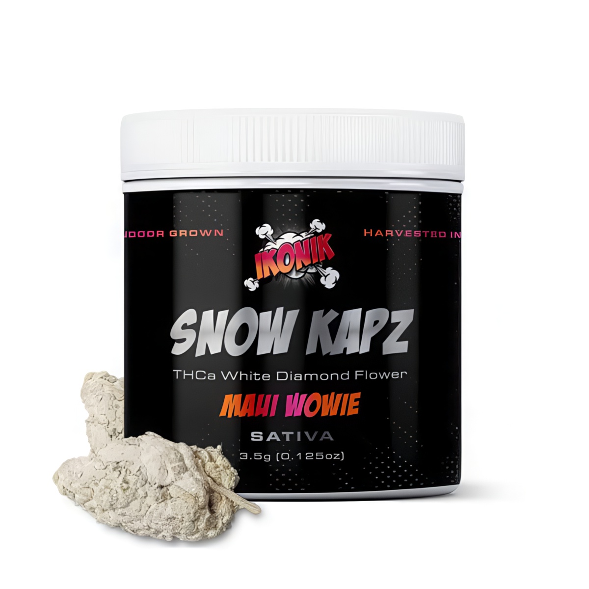 IKONIK SnowKapz THCa White Diamond Flower 3.5g Jar Trainwreck