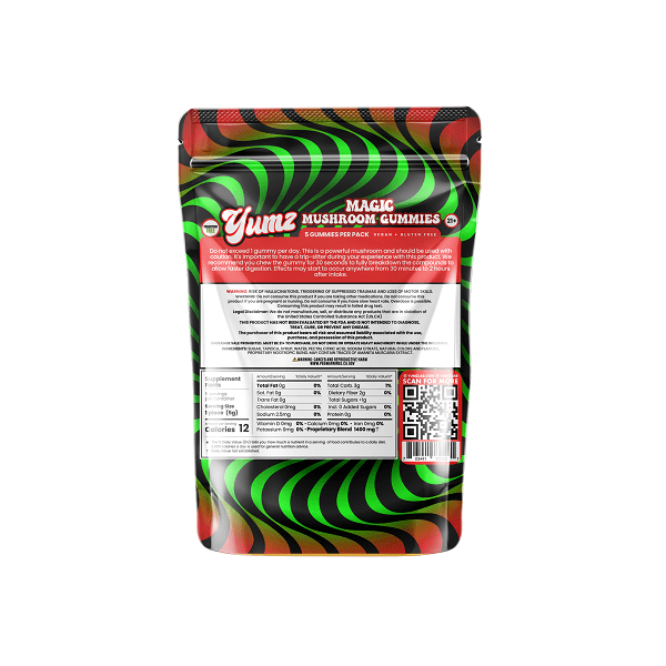 Yumz Lab Magic Mushroom Gummies Watermelon Back