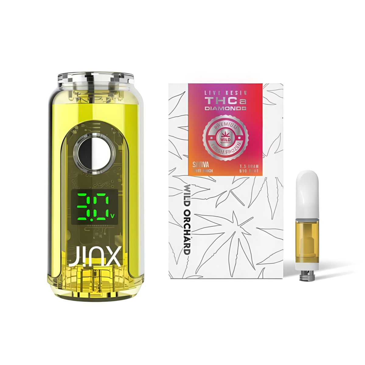 JINX FatBoy 510 Battery + THCa Diamond 510 Thread Cart Live Resin - Electric Yellow