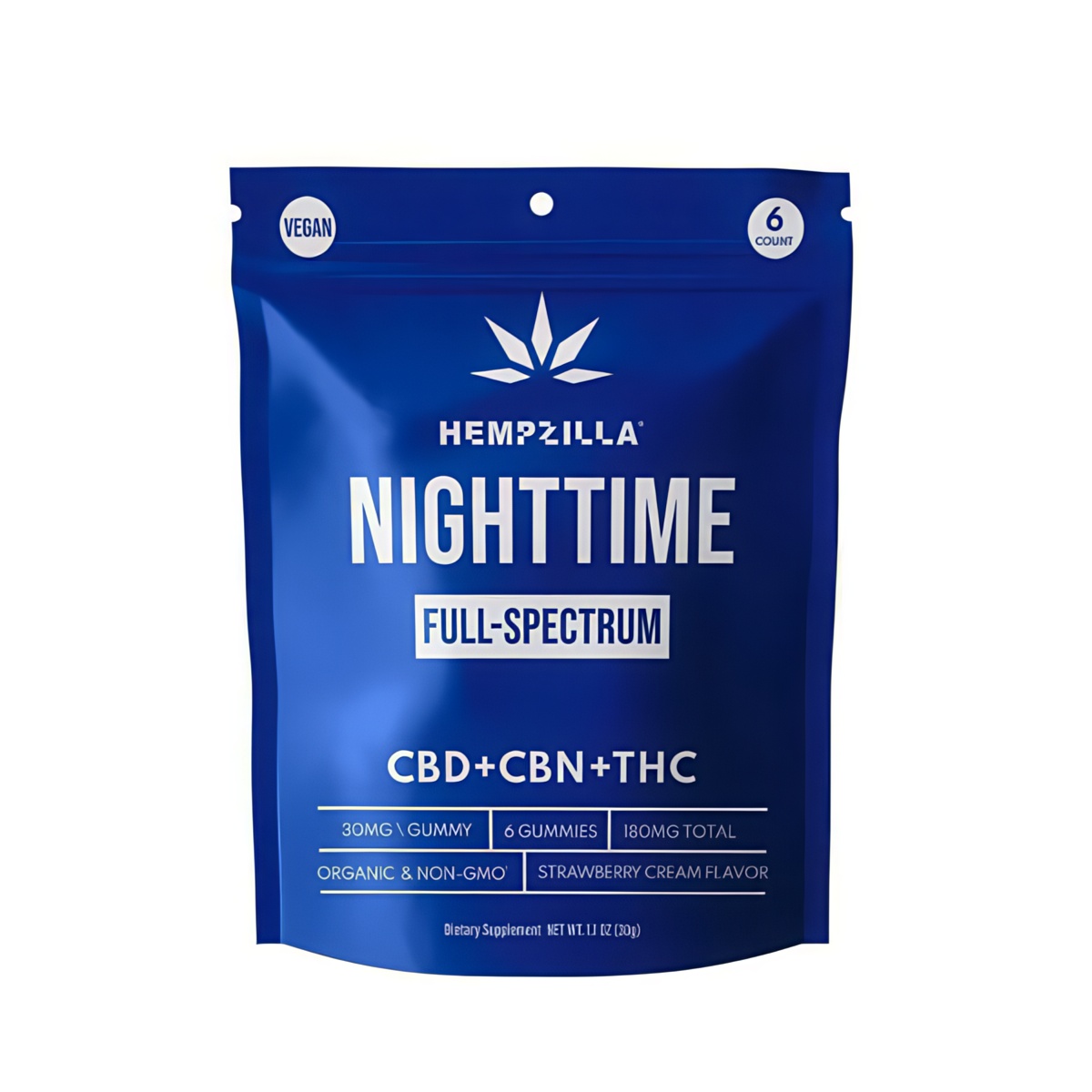 Hempzilla CBD Full-Spectrum Vegan Gummies 6ct - Nighttime
