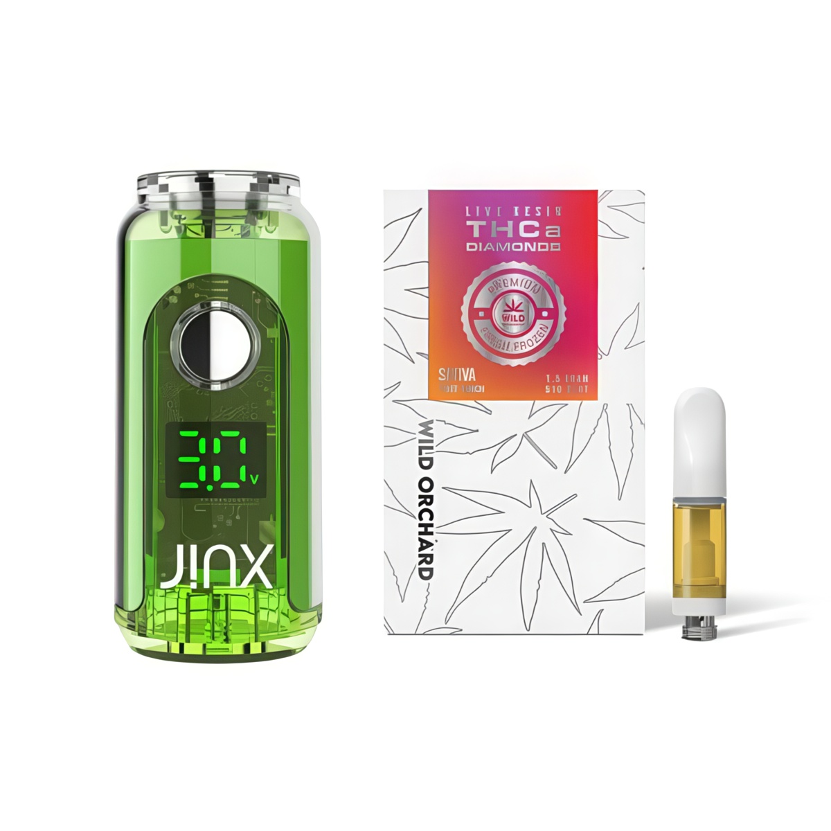 JINX FatBoy 510 Battery + THCa Diamond 510 Thread Cart Live Resin - Lime Green