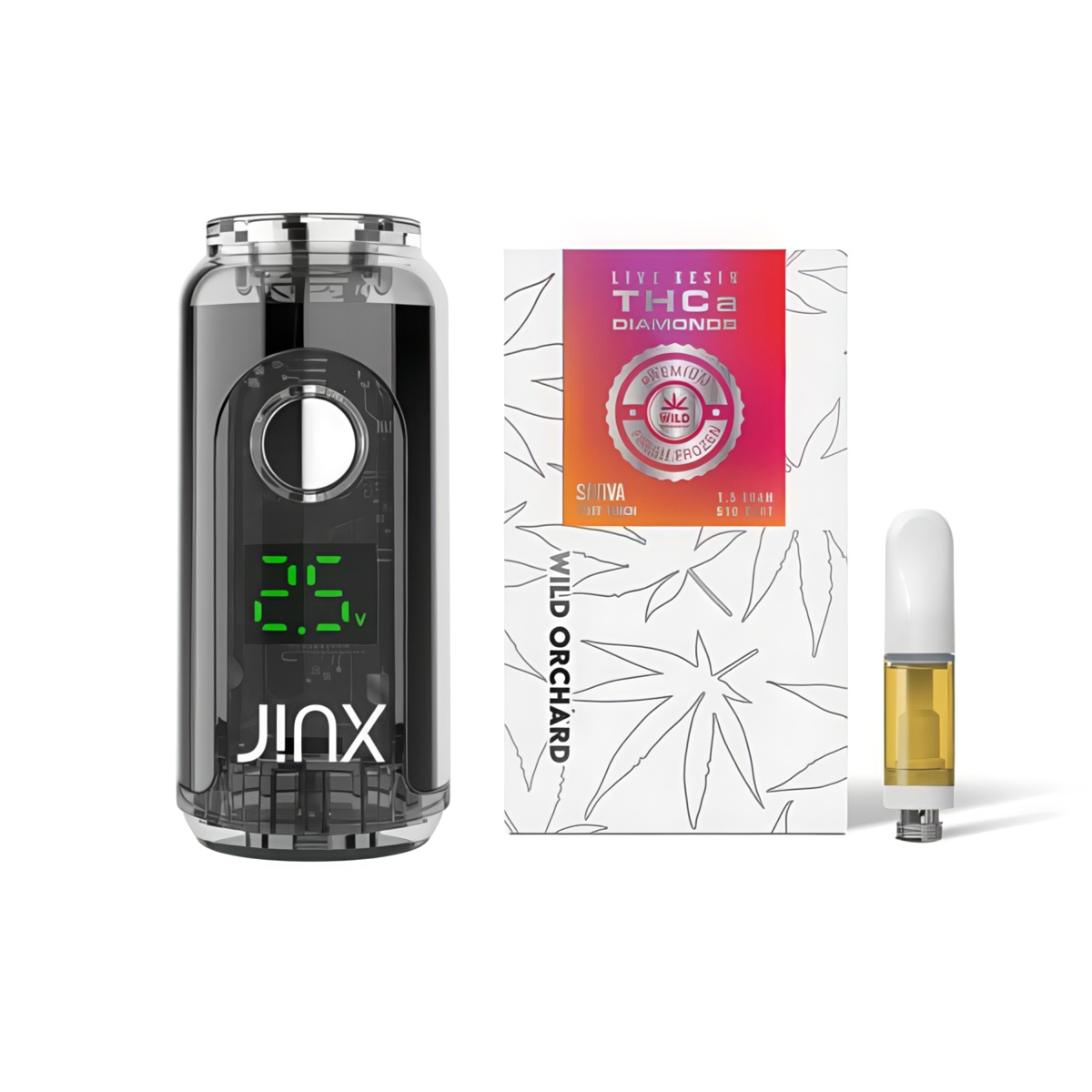JINX FatBoy 510 Battery + THCa Diamond 510 Thread Cart Live Resin - Onyx Black