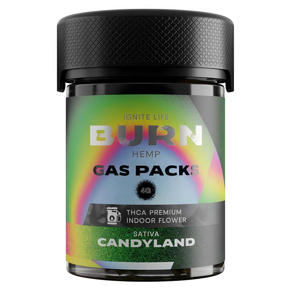 Burn Hemp THC-A Gas Packs Flower 4G Strain: Candyland (Sativa)