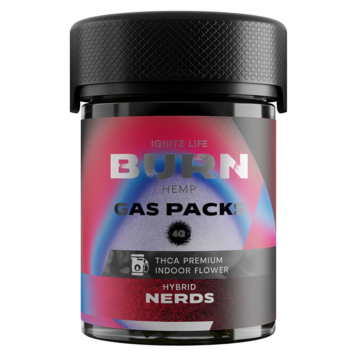 Burn Hemp THC-A Gas Packs Flower 4G Strain: Nerds (Hybrid)