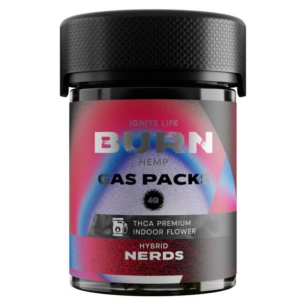 Burn Hemp THC-A Gas Packs Flower 4G Strain: Nerds (Hybrid)