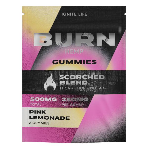 Burn Hemp Scorched Blend Gummies 500mg | 2ct Flavor: Pink Lemonade