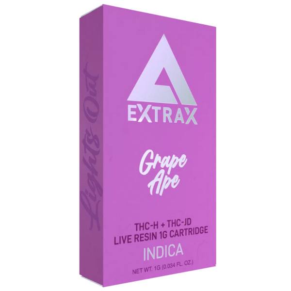 Delta Extrax Lights Out Cartridge 1G: Grape Ape (Indica)