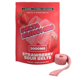 Delta Munchies Delta 8 Sour Belts 3000mg: Strawberry